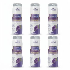 6 UNIDADES DE SABONETE ÍNTIMO APINIL UVA BABBALOKKO 200ML