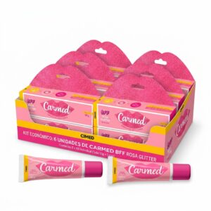 6 Unidades - Carmed Rosa Glitter