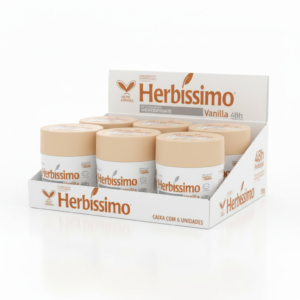 6 unidades de Desodorante Creme Herbíssimo 55 gr Vanilla