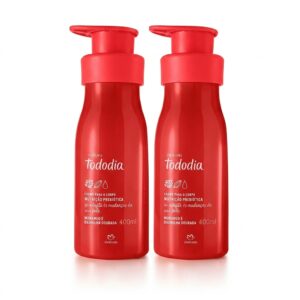 2 unidades - Creme Desodorante Nutritivo para o Corpo Tododia Morango e Baunilha Dourada Natura