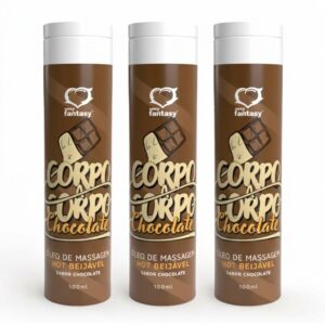 3 unidades - ÓLEO DE MASSAGEM CORPO A CORPO 100ML CHOCOLATE