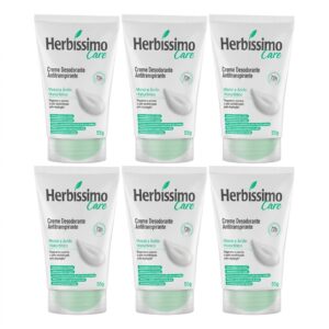 6 unidades herbíssimo care - creme desodorante antitranspirante