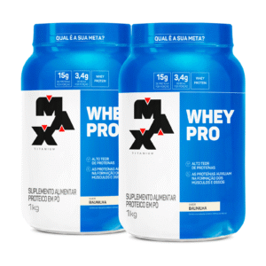 2 Unidades  Whey Pro 1kg (2kg Total) — Whey Protein Concentrado Max Titanium