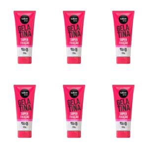 6 Unidades Gelatina Salon Line #todecacho 200 gr Super Fixação