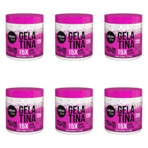 6 Unidades Gel Gelatina Salon Line 550 gr #todecacho Super Poder