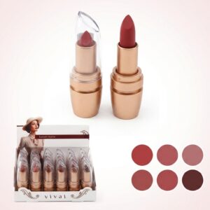 24 Unidades Batom Matte Retrô Vivai