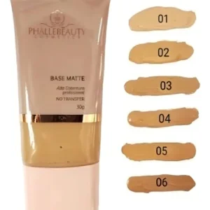 12 Unidades Base Matte Alta Cobertura 30g Phallebeauty